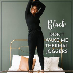 Zyia Black Don't Wake Me Thermal Joggers (Medium)
